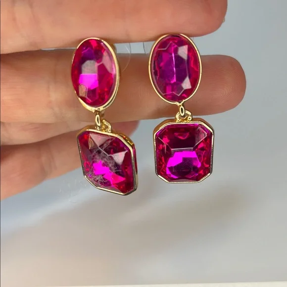 Barbie Pink and Gold Drop Earrings - Picture 2 of 3